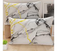 PETTI Artigiani Italiani - Coppia di Federe Cuscino 40x70 cm in Microfibra, Cuscini Arredo Camera da Letto, Divano, Salotto, Set 2 Fodere Copricuscino, Federa Marble Grigioch, 100% Made in Italy