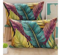 PETTI Artigiani Italiani - Coppia di Federe Cuscino 40x70 cm in Microfibra, Cuscini Arredo Camera da Letto, Divano, Salotto, Set 2 Fodere Copricuscino, Federa Floreale 199, 100% Made in Italy