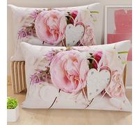 PETTI Artigiani Italiani - Coppia di Federe Cuscino 40x70 cm in Microfibra, Cuscini Arredo Camera da Letto, Divano, Salotto, Set 2 Fodere Copricuscino, Federa Country Chic, 100% Made in Italy