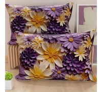 PETTI Artigiani Italiani - Coppia di Federe Cuscino 40x70 cm in Microfibra, Cuscini Arredo Camera da Letto, Divano, Salotto, Set 2 Fodere Copricuscino, Federa Floreale 05 4, 100% Made in Italy