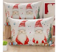 PETTI Artigiani Italiani - Coppia di Federe Cuscino 40x70 cm in Microfibra, Federe Natalizie, Cuscini Arredo di Natale Camera da Letto, Divano, Salotto, Set 2 Fodere Copricuscino, Federa Xmas 6