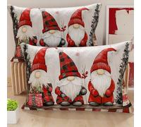 PETTI Artigiani Italiani - Coppia di Federe Cuscino 40x70 cm in Microfibra, Federe Natalizie, Cuscini Arredo di Natale Camera da Letto, Divano, Salotto, Set 2 Fodere Copricuscino, Federa Xmas 5