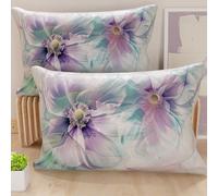 PETTI Artigiani Italiani - Coppia di Federe Cuscino 40x80 cm in Microfibra, Cuscini Arredo Camera da Letto, Divano, Salotto, Set 2 Fodere Copricuscino, Federa Floreale 159, 100% Made in Italy