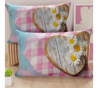 PETTI Artigiani Italiani - Coppia di Federe Cuscino 40x80 cm in Microfibra, Cuscini Arredo Camera da Letto, Divano, Salotto, Set 2 Fodere Copricuscino, Federa Shabby 329, 100% Made in Italy