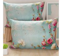 PETTI Artigiani Italiani - Coppia di Federe Cuscino 40x80 cm in Microfibra, Cuscini Arredo Camera da Letto, Divano, Salotto, Set 2 Fodere Copricuscino, Federa Shabby 345, 100% Made in Italy