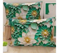 PETTI Artigiani Italiani - Coppia di Federe Cuscino 40x80 cm in Microfibra, Cuscini Arredo Camera da Letto, Divano, Salotto, Set 2 Fodere Copricuscino, Federa Floreale 05 7, 100% Made in Italy