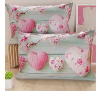 PETTI Artigiani Italiani - Coppia di Federe Cuscino 40x80 cm in Microfibra, Cuscini Arredo Camera da Letto, Divano, Salotto, Set 2 Fodere Copricuscino, Federa Shabby 346, 100% Made in Italy