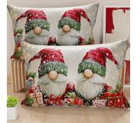 PETTI Artigiani Italiani - Coppia di Federe Cuscino 40x80 cm in Microfibra, Federe Natalizie, Cuscini Arredo di Natale Camera da Letto, Divano, Salotto, Set 2 Fodere Copricuscino, Federa Xmas 11