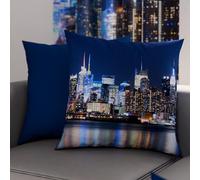 PETTI Artigiani Italiani - Coppia di Federe Cuscino 45x45 cm in Microfibra, Cuscini Arredo Camera da Letto, Divano, Salotto, Set 2 Fodere Copricuscino, Federa New York, 100% Made in Italy