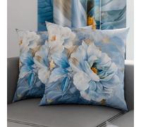 PETTI Artigiani Italiani - Coppia di Federe Cuscino 45x45 cm in Microfibra, Cuscini Arredo Camera da Letto, Divano, Salotto, Set 2 Fodere Copricuscino, Federa Floreale 13, 100% Made in Italy