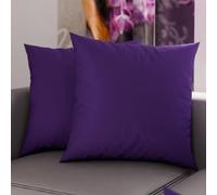 PETTI Artigiani Italiani - Coppia di Federe Cuscino 45x45 cm in Microfibra, Cuscini Arredo Camera da Letto, Divano, Set 2 Fodere Copricuscino, Federa Tinta Unita Viola, 100% Made in Italy