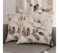 PETTI Artigiani Italiani - Coppia di Federe Cuscino 45x45 cm in Microfibra, Cuscini Arredo Camera da Letto, Divano, Salotto, Set 2 Fodere Copricuscino, Federa Floreale 16, 100% Made in Italy