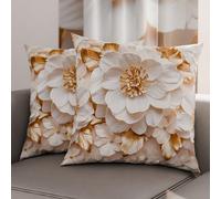 PETTI Artigiani Italiani - Coppia di Federe Cuscino 45x45 cm in Microfibra, Cuscini Arredo Camera da Letto, Divano, Salotto, Set 2 Fodere Copricuscino, Federa Floreale 33, 100% Made in Italy