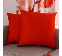 PETTI Artigiani Italiani - Coppia di Federe Cuscino 45x45 cm in Microfibra, Cuscini Arredo Camera da Letto, Divano, Set 2 Fodere Copricuscino, Federa Tinta Unita Rosso, 100% Made in Italy