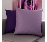 PETTI Artigiani Italiani - Coppia di Federe Cuscino 45x45 cm in Microfibra, Cuscini Arredo Camera da Letto, Divano, Set 2 Fodere Copricuscino, Federa Double Face Lilla e Viola