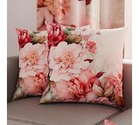 PETTI Artigiani Italiani - Coppia di Federe Cuscino 45x45 cm in Microfibra, Cuscini Arredo Camera da Letto, Divano, Salotto, Set 2 Fodere Copricuscino, Federa Floreale 152, 100% Made in Italy