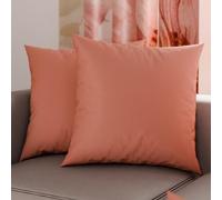 PETTI Artigiani Italiani - Coppia di Federe Cuscino 45x45 cm in Microfibra, Cuscini Arredo Camera da Letto, Divano, Set 2 Fodere Copricuscino, Federa Tinta Unita Rosa, 100% Made in Italy