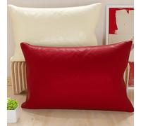 PETTI Artigiani Italiani - Coppia di Federe Cuscino 50x30 cm in Microfibra, Cuscini Arredo Camera da Letto, Divano, Set 2 Fodere Copricuscino, Federa Double Face Panna e Bordeaux