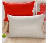 PETTI Artigiani Italiani - Coppia di Federe Cuscino 50x30 cm in Microfibra, Cuscini Arredo Camera da Letto, Divano, Set 2 Fodere Copricuscino, Federa Double Face Rosso e Grigio