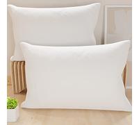PETTI Artigiani Italiani - Coppia di Federe Cuscino 50x30 cm in Microfibra, Cuscini Arredo Camera da Letto, Divano, Set 2 Fodere Copricuscino, Federa Tinta Unita Bianco, 100% Made in Italy