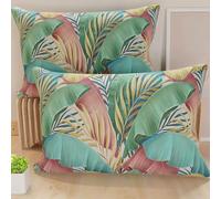 PETTI Artigiani Italiani - Coppia di Federe Cuscino 50x30 cm in Microfibra, Cuscini Arredo Camera da Letto, Divano, Salotto, Set 2 Fodere Copricuscino, Federa Tropical Multicolor, 100% Made in Italy