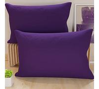 PETTI Artigiani Italiani - Coppia di Federe Cuscino 50x30 cm in Microfibra, Cuscini Arredo Camera da Letto, Divano, Set 2 Fodere Copricuscino, Federa Tinta Unita Viola, 100% Made in Italy