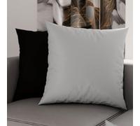 PETTI Artigiani Italiani - Coppia di Federe Cuscino 50x30 cm in Microfibra, Cuscini Arredo Camera da Letto, Divano, Set 2 Fodere Copricuscino, Federa Double Face Nero Grigio Chiaro