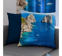 PETTI Artigiani Italiani - Coppia di Federe Cuscino 50x50 cm in Microfibra, Cuscini Arredo Camera da Letto, Divano, Salotto, Set 2 Fodere Copricuscino, Federa Marino 03, 100% Made in Italy