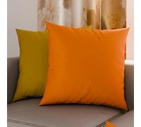PETTI Artigiani Italiani - Coppia di Federe Cuscino 50x50 cm in Microfibra, Cuscini Arredo Camera da Letto, Divano, Set 2 Fodere Copricuscino, Federa Double Face Arancione Giallo