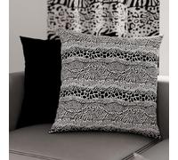 PETTI Artigiani Italiani - Coppia di Federe Cuscino 50x50 cm in Microfibra, Cuscini Arredo Camera da Letto, Divano, Salotto, Set 2 Fodere Copricuscino, Federa Animalier Nero, 100% Made in Italy