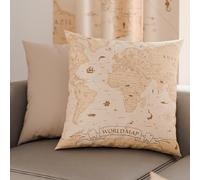 PETTI Artigiani Italiani - Coppia di Federe Cuscino 50x50 cm in Microfibra, Cuscini Arredo Camera da Letto, Divano, Salotto, Set 2 Fodere Copricuscino, Federa World Tortora, 100% Made in Italy