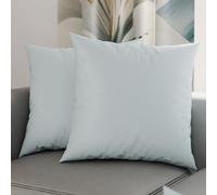 PETTI Artigiani Italiani - Coppia di Federe Cuscino 50x50 cm in Microfibra, Cuscini Arredo Camera da Letto, Divano, Set 2 Fodere Copricuscino, Federa Tinta Unita Celeste, 100% Made in Italy