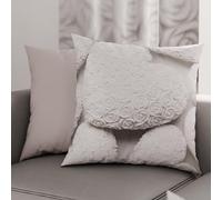 PETTI Artigiani Italiani - Coppia di Federe Cuscino 50x50 cm in Microfibra, Cuscini Arredo Camera da Letto, Divano, Salotto, Set 2 Fodere Copricuscino, Federa Shabby Bianco, 100% Made in Italy