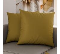 PETTI Artigiani Italiani - Coppia di Federe Cuscino 50x50 cm in Microfibra, Cuscini Arredo Camera da Letto, Divano, Set 2 Fodere Copricuscino, Federa Tinta Unita Fango, 100% Made in Italy