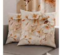 PETTI Artigiani Italiani - Coppia di Federe Cuscino 50x50 cm in Microfibra, Cuscini Arredo Camera da Letto, Divano, Salotto, Set 2 Fodere Copricuscino, Federa Floreale 12, 100% Made in Italy