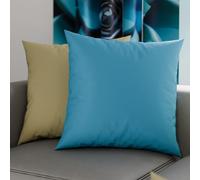 PETTI Artigiani Italiani - Coppia di Federe Cuscino 50x50 cm in Microfibra, Cuscini Arredo Camera da Letto, Divano, Set 2 Fodere Copricuscino, Federa Double Face Tortora Celeste