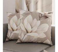 PETTI Artigiani Italiani - Coppia di Federe Cuscino 50x50 cm in Microfibra, Cuscini Arredo Camera da Letto, Divano, Salotto, Set 2 Fodere Copricuscino, Federa Floreale 42, 100% Made in Italy