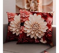 PETTI Artigiani Italiani - Coppia di Federe Cuscino 50x50 cm in Microfibra, Cuscini Arredo Camera da Letto, Divano, Salotto, Set 2 Fodere Copricuscino, Federa Floreale 05 24, 100% Made in Italy