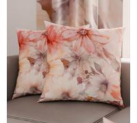 PETTI Artigiani Italiani - Coppia di Federe Cuscino 50x50 cm in Microfibra, Cuscini Arredo Camera da Letto, Divano, Salotto, Set 2 Fodere Copricuscino, Federa Floreale 1, 100% Made in Italy