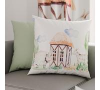 PETTI Artigiani Italiani - Coppia di Federe Cuscino 50x50 cm in Microfibra, Cuscini Arredo Camera da Letto, Divano, Salotto, Set 2 Fodere Copricuscino, Federa Fattoria Verde, 100% Made in Italy