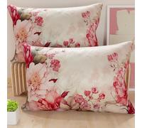 PETTI Artigiani Italiani - Coppia di Federe Cuscino 50x70 cm in Microfibra, Cuscini Arredo Camera da Letto, Divano, Salotto, Set 2 Fodere Copricuscino, Federa Floreale 152, 100% Made in Italy