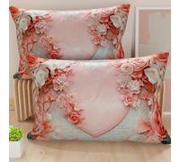 PETTI Artigiani Italiani - Coppia di Federe Cuscino 50x70 cm in Microfibra, Cuscini Arredo Camera da Letto, Divano, Salotto, Set 2 Fodere Copricuscino, Federa Shabby 335, 100% Made in Italy