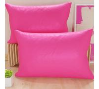 PETTI Artigiani Italiani - Coppia di Federe Cuscino 50x70 cm in Microfibra, Cuscini Arredo Camera da Letto, Divano, Set 2 Fodere Copricuscino, Federa Tinta Unita Fucsia, 100% Made in Italy