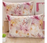 PETTI Artigiani Italiani - Coppia di Federe Cuscino 50x70 cm in Microfibra, Cuscini Arredo Camera da Letto, Divano, Salotto, Set 2 Fodere Copricuscino, Federa Floreale 2, 100% Made in Italy