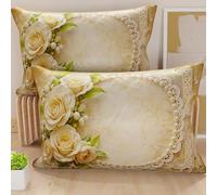 PETTI Artigiani Italiani - Coppia di Federe Cuscino 50x70 cm in Microfibra, Cuscini Arredo Camera da Letto, Divano, Salotto, Set 2 Fodere Copricuscino, Federa Shabby 342, 100% Made in Italy