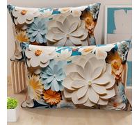PETTI Artigiani Italiani - Coppia di Federe Cuscino 50x70 cm in Microfibra, Cuscini Arredo Camera da Letto, Divano, Salotto, Set 2 Fodere Copricuscino, Federa Floreale 05 5, 100% Made in Italy
