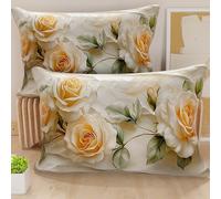 PETTI Artigiani Italiani - Coppia di Federe Cuscino 50x70 cm in Microfibra, Cuscini Arredo Camera da Letto, Divano, Salotto, Set 2 Fodere Copricuscino, Federa Floreale 06 12, 100% Made in Italy