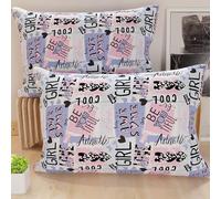 PETTI Artigiani Italiani - Coppia di Federe Cuscino 50x70 cm in Microfibra, Cuscini Arredo Camera da Letto, Divano, Salotto, Set 2 Fodere Copricuscino, Federa Girl Cool, 100% Made in Italy