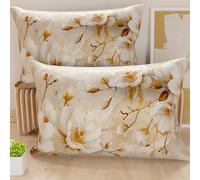 PETTI Artigiani Italiani - Coppia di Federe Cuscino 50x70 cm in Microfibra, Cuscini Arredo Camera da Letto, Divano, Salotto, Set 2 Fodere Copricuscino, Federa Floreale 12, 100% Made in Italy
