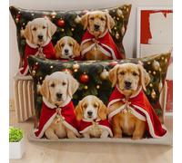PETTI Artigiani Italiani - Coppia di Federe Cuscino 50x70 cm in Microfibra, Federe Natalizie, Cuscini Arredo di Natale Camera da Letto, Divano, Salotto, Set 2 Fodere Copricuscino, Federa Xmas 18